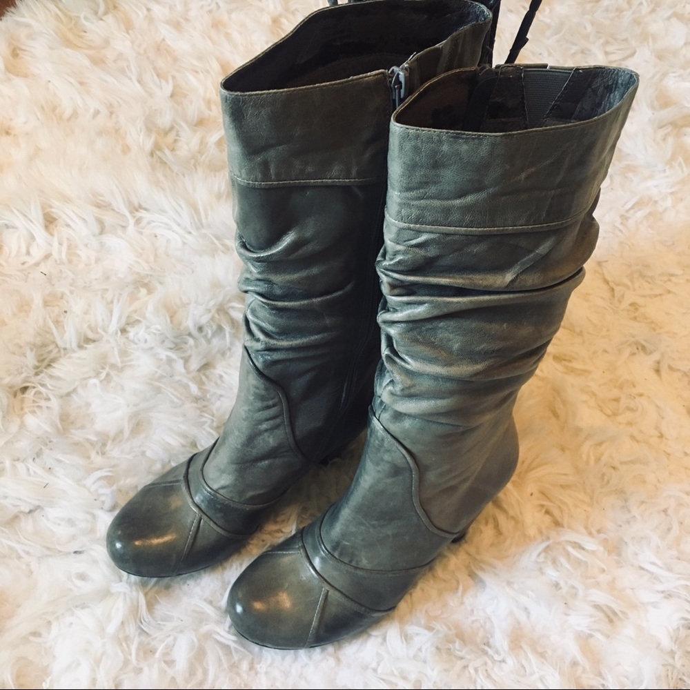 Miz Mooz Sunrise Mid Calf Leather Boots 2.5” heel Womens 8